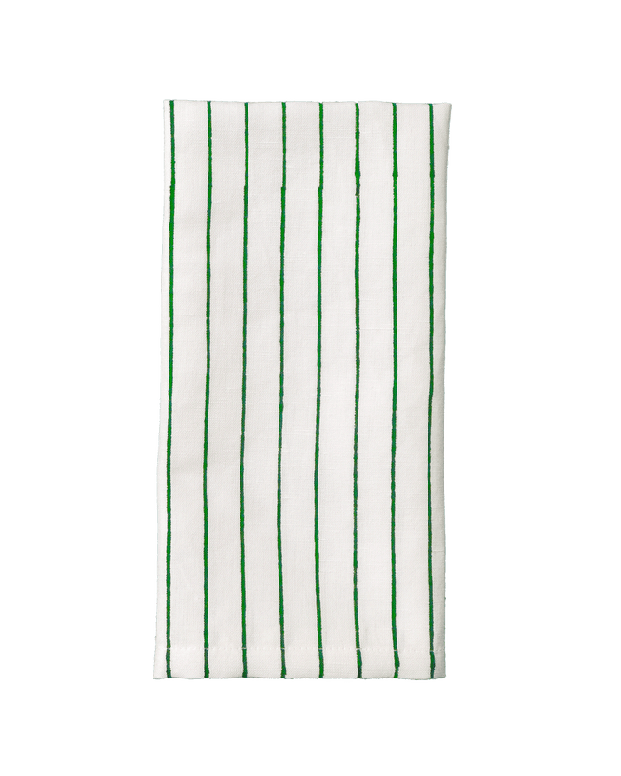 Campo Stripe Napkin - Grass / White