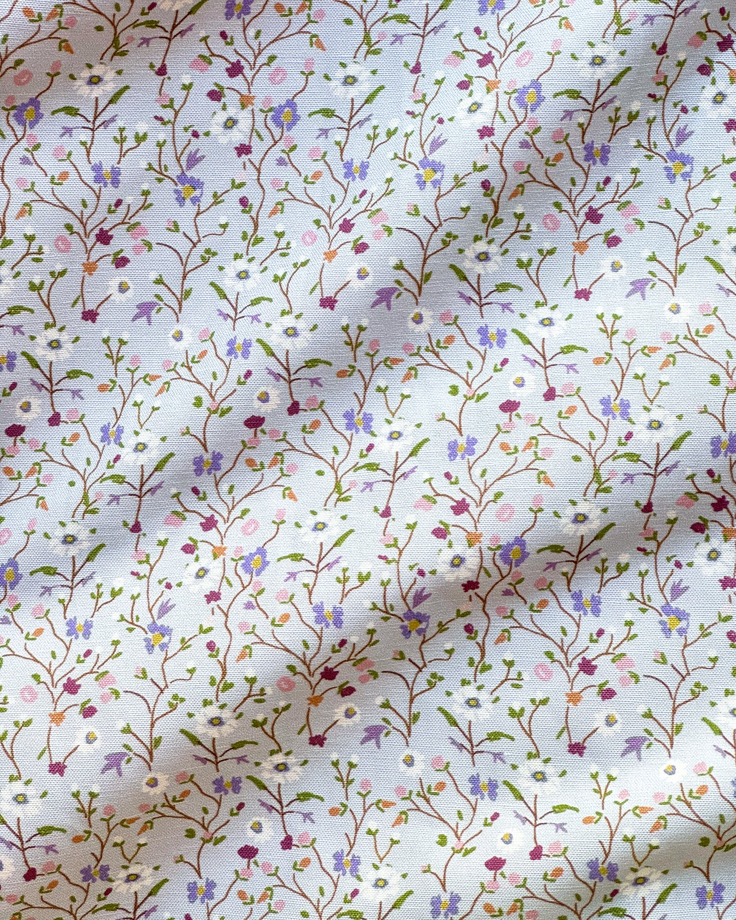 Winona Flowers Fabric - Periwinkle