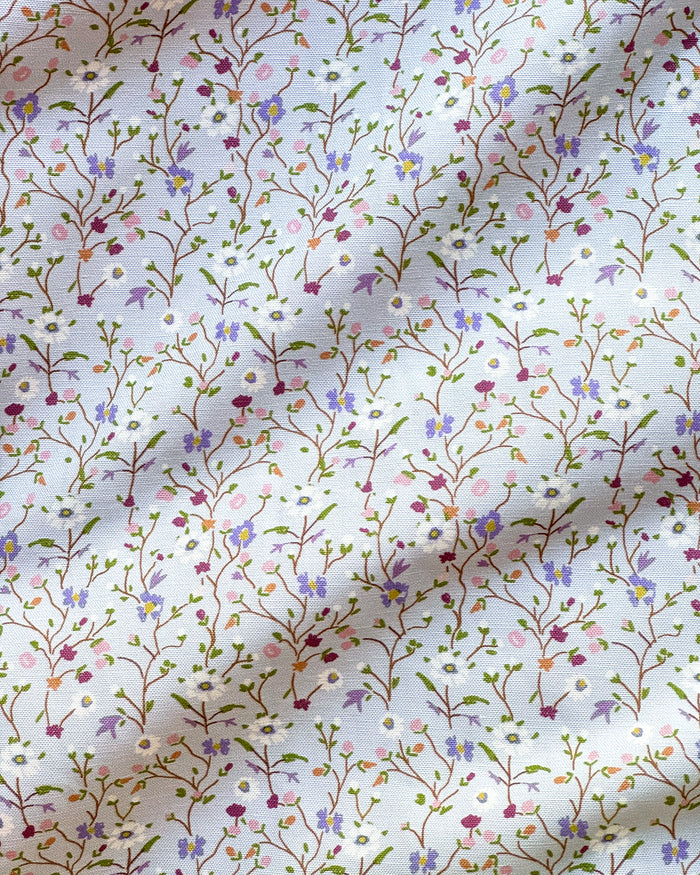 Winona Flowers Fabric - Periwinkle