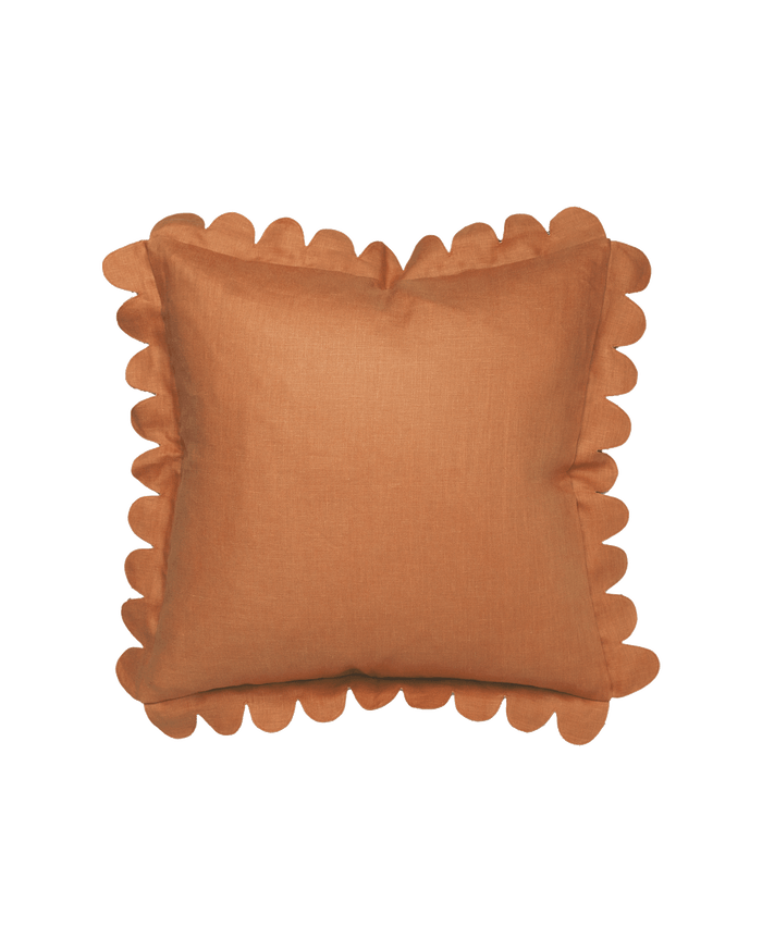 Scalloped Pillow - Caramel
