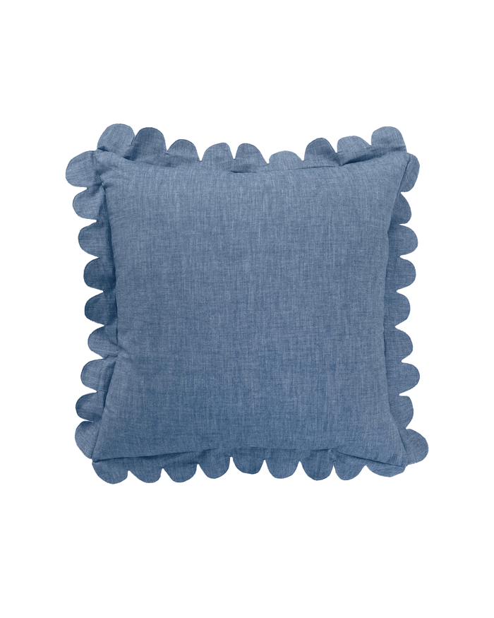 Scalloped Pillow - Chambray