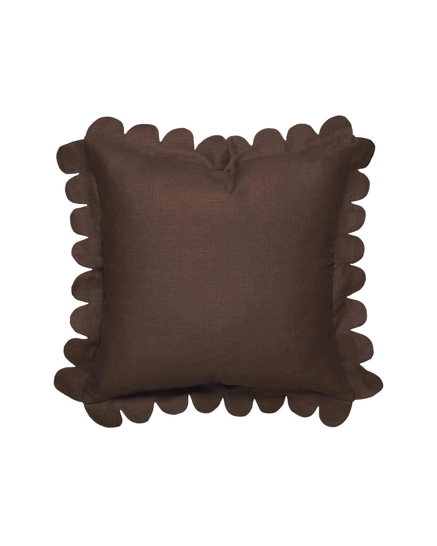 Scalloped Pillow - Chocolate