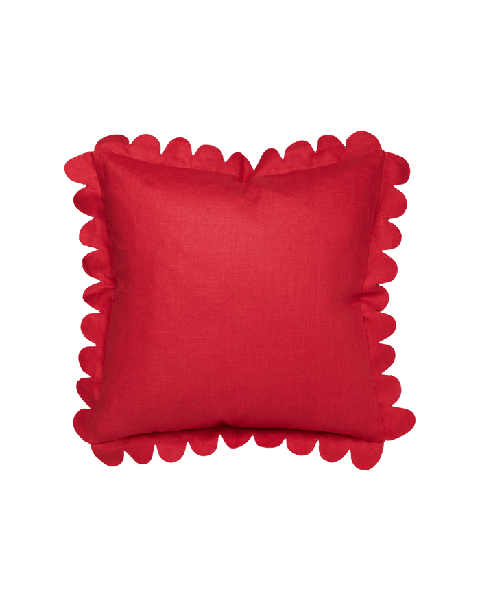 Scalloped Pillow - Red