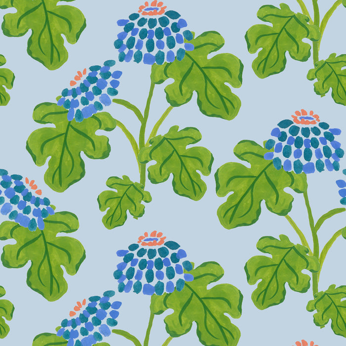 Casia Flowers Wallpaper - Soft Blue