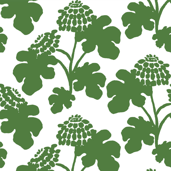 Casia Flowers Fabric - White/Grass
