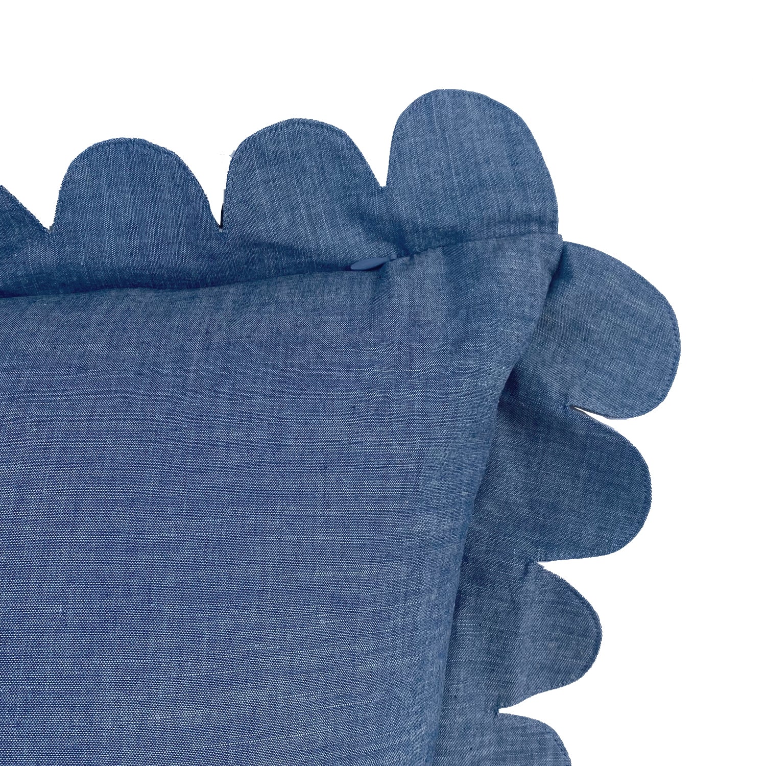 Scalloped Pillow - Chambray