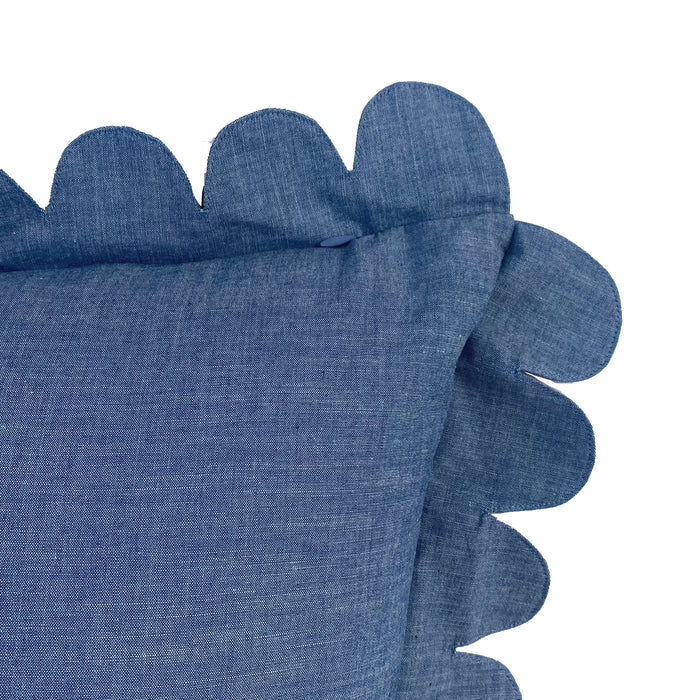 Scalloped Pillow - Chambray