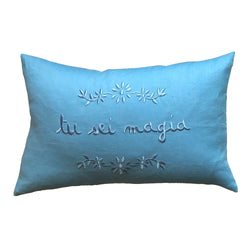 Tu Sei Magia Pillow - Light Blue/Light Blue