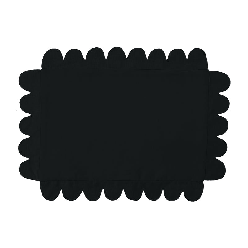 Scalloped Placemat - Black (Set of 4)