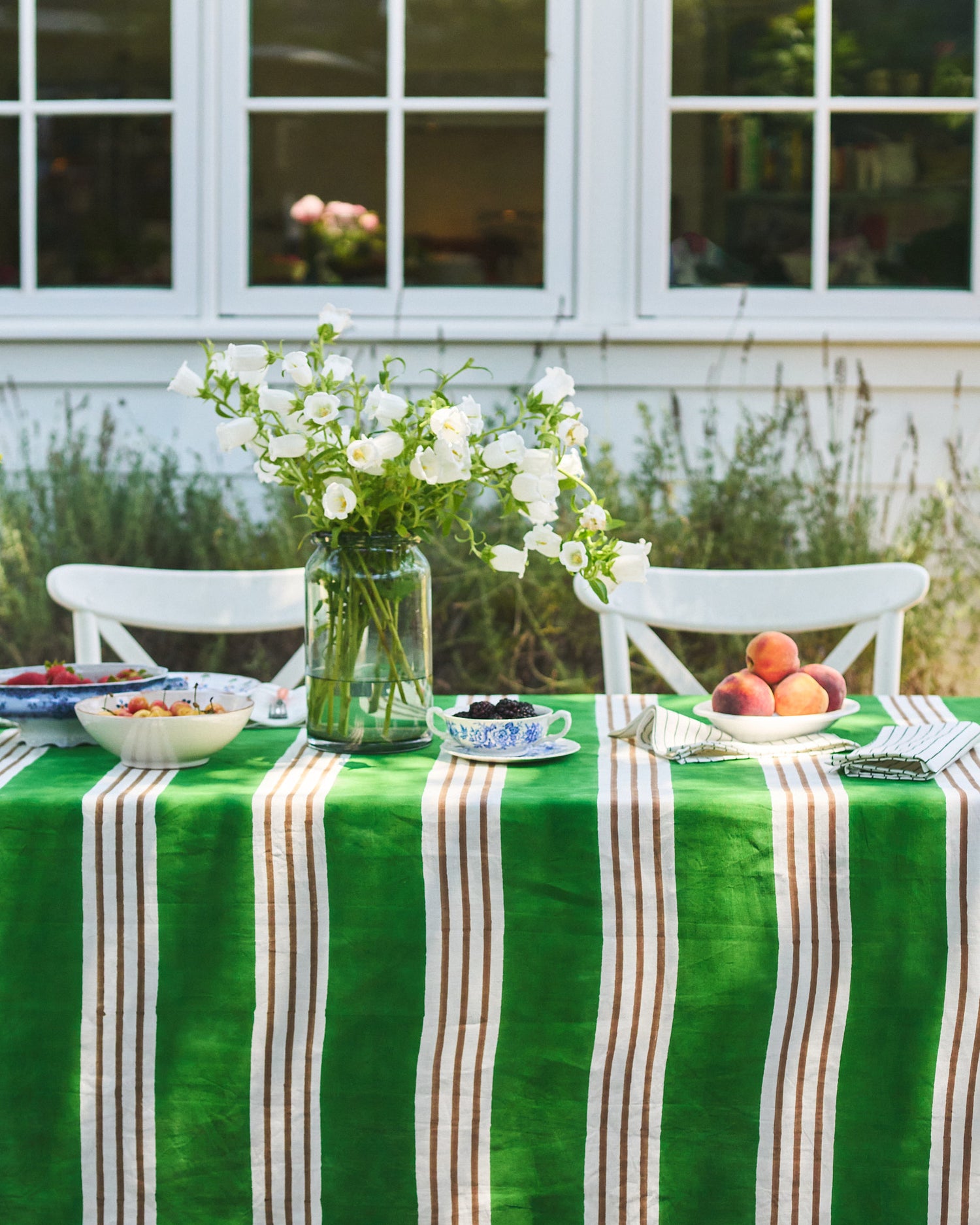 Estancia Stripe Tablecloth - Grass