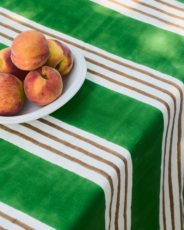 Estancia Stripe Tablecloth - Grass