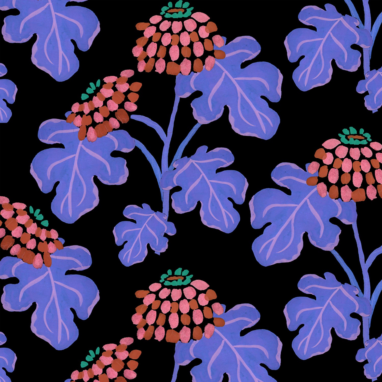 Casia Flowers Wallpaper - Black