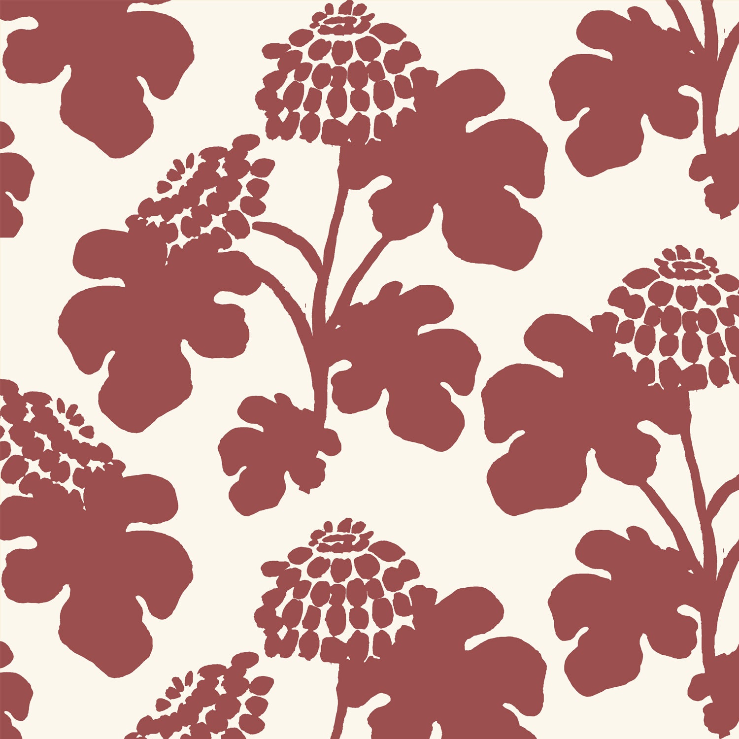 Casia Flowers Wallpaper - White/Oxblood