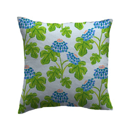 Casia Flowers Pillow - Soft Blue
