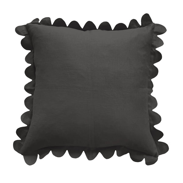 Scalloped Pillow - Charcoal