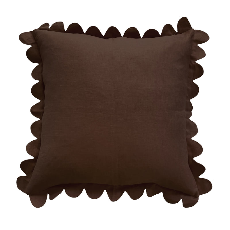 Scalloped Pillow - Chocolate