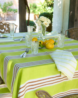 Estancia Stripe Tablecloth - Citron