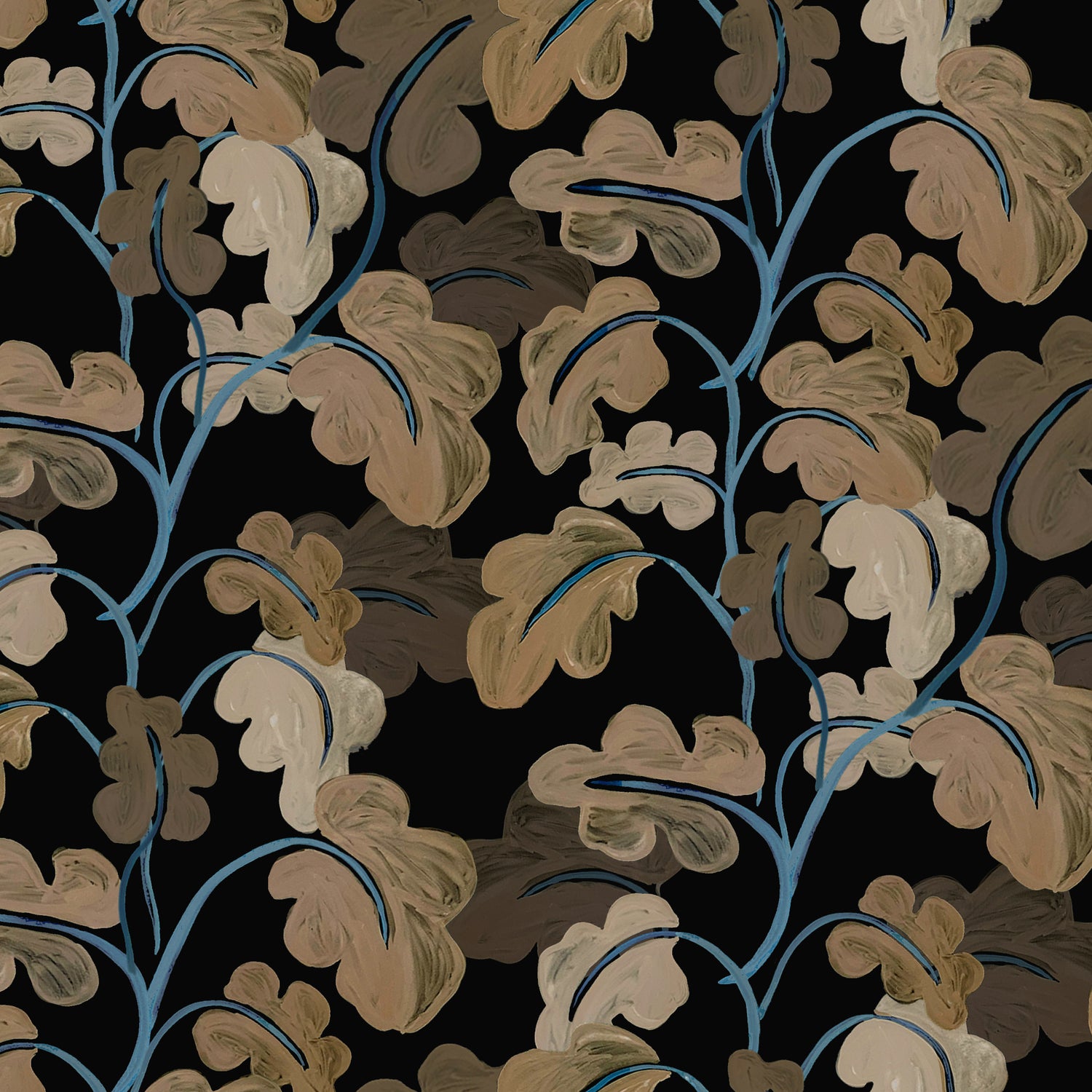 Elephant Ears Wallpaper - Black Sand