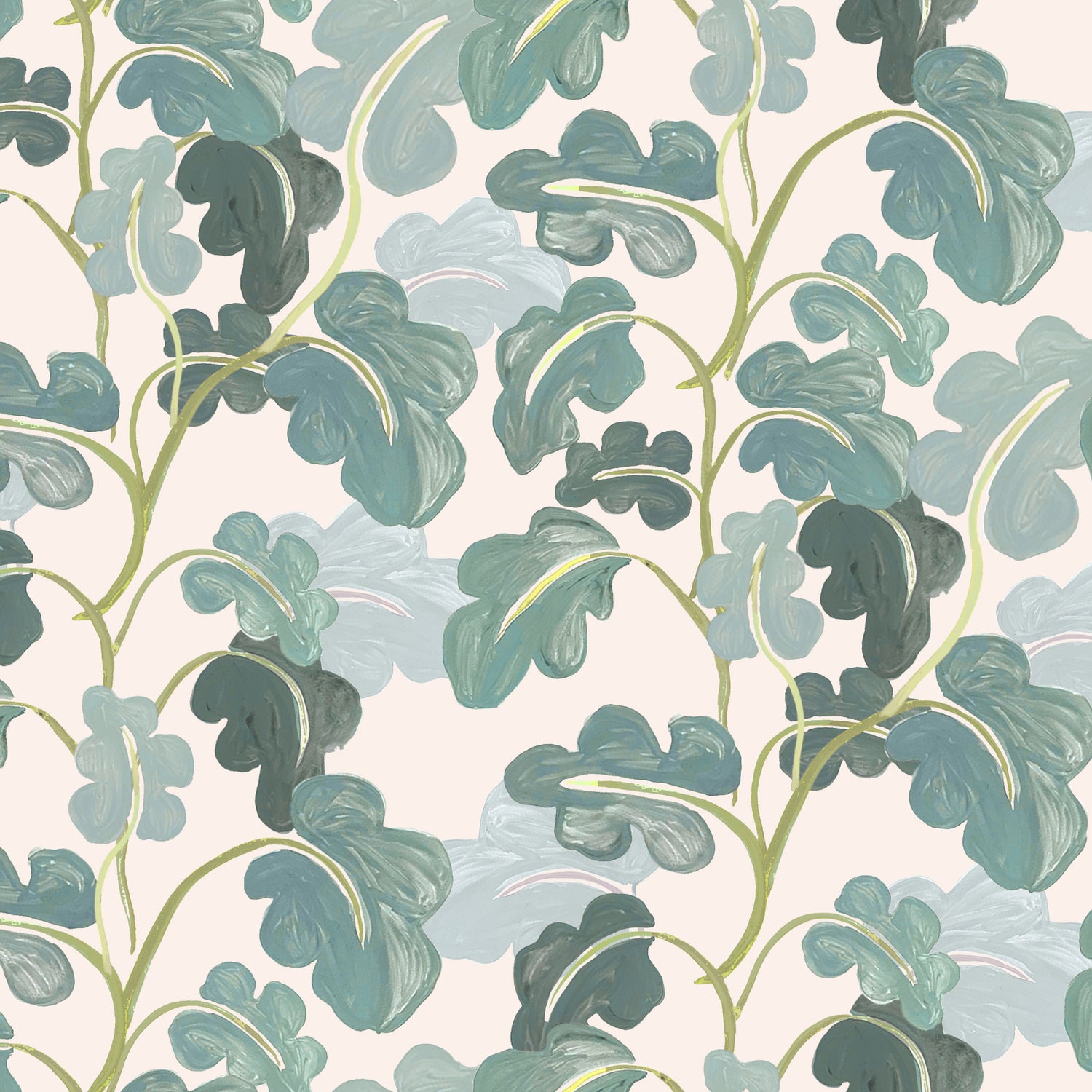 Elephant Ears Wallpaper - Pink / Green