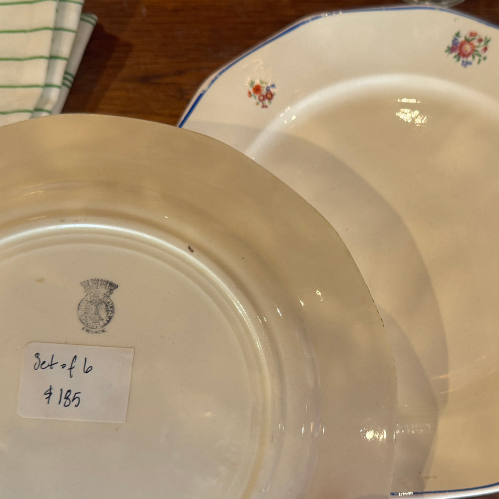 Vintage French Plates Set of 6