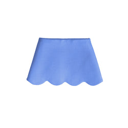 Scalloped Linen Lampshade - French Blue