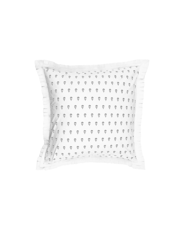 Gansett Euro Shams - White/Silver