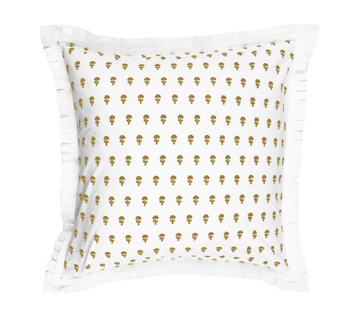 Gansett Euro Shams - White/Gold