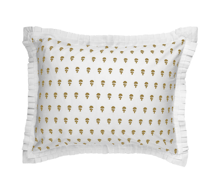 Gansett Standard Shams - White/Gold