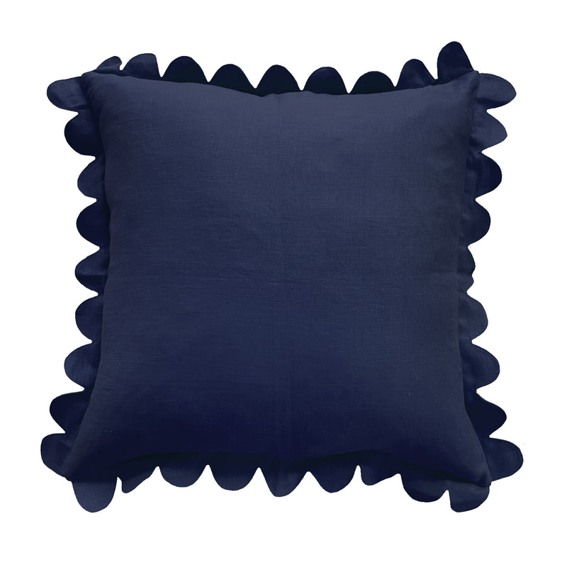 Scalloped Pillow - Navy