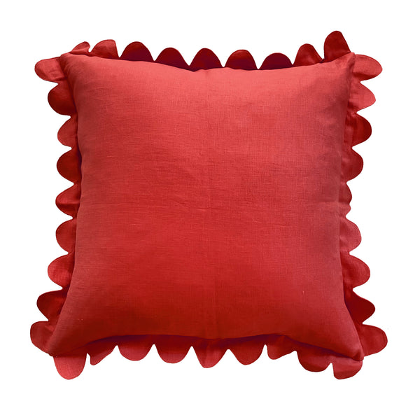 Scalloped Pillow - Red
