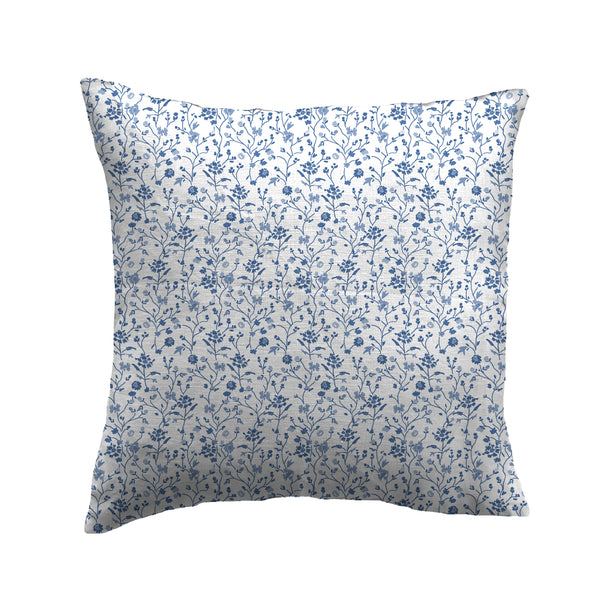 Winona Flowers Pillow - White/Blue