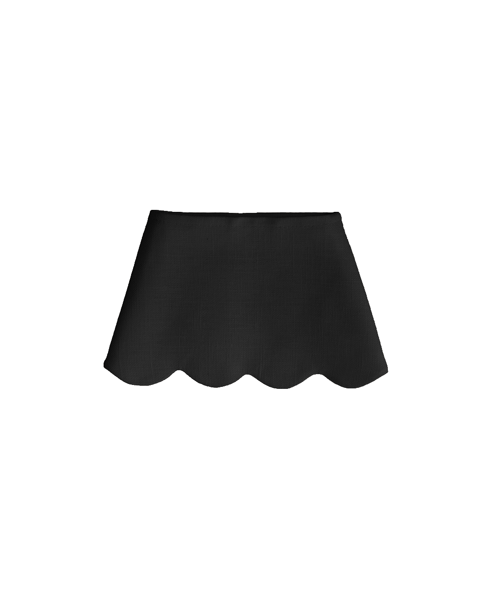 Scalloped Linen Lampshade - Black