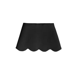 Scalloped Linen Lampshade - Black