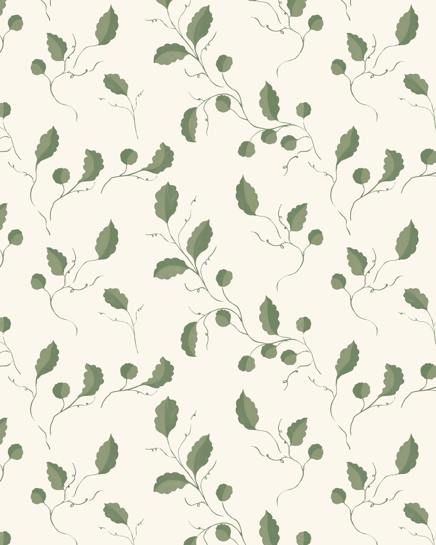 Oak Tendrils Wallpaper - Ivory Sage