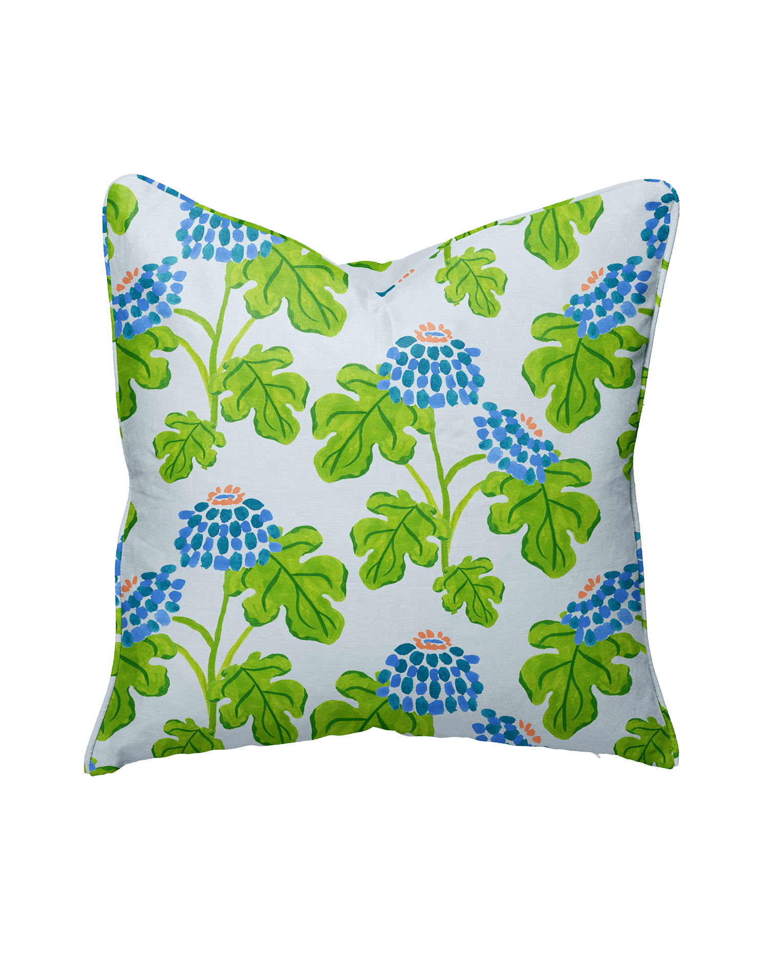 Casia Flowers Pillow - Soft Blue
