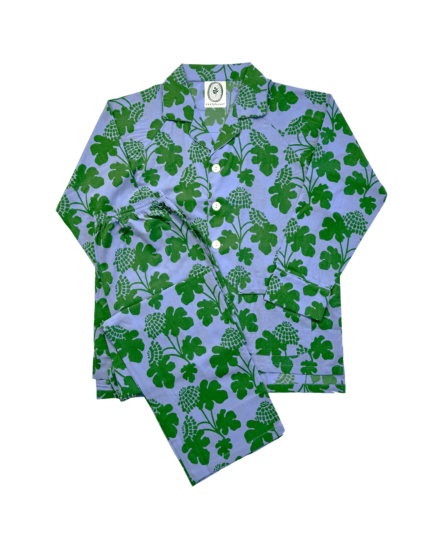 Pajama Set — Casia Flowers Sky/Grass