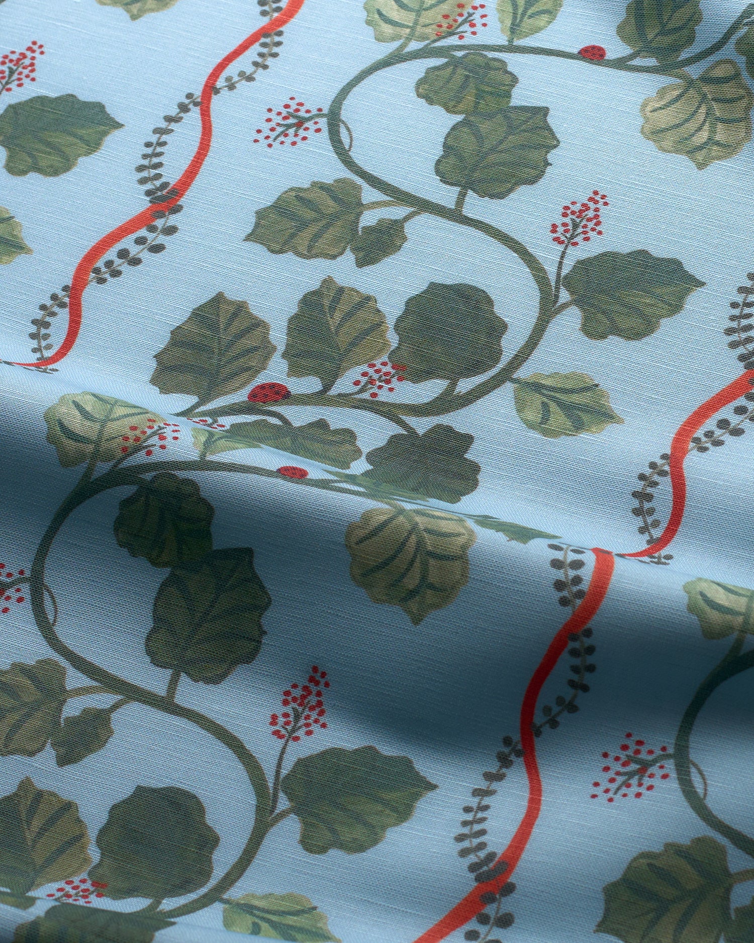 Ladybug Highway Fabric - Sky