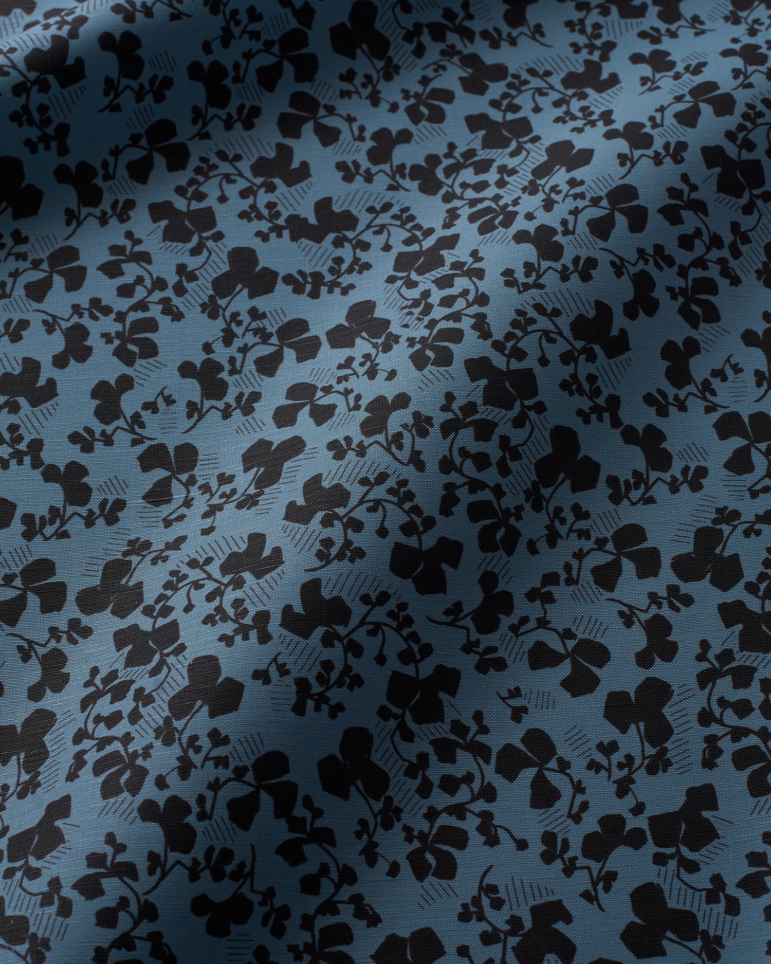 Los Feliz Fabric - Colonial Blue Black
