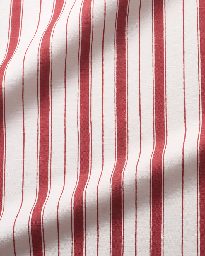 Todd Stripe Fabric -  White Oxblood