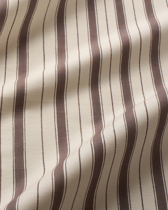 Todd Stripe Fabric - Ivory Mink