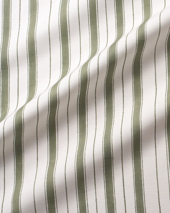 Todd Stripe Fabric - White Sage
