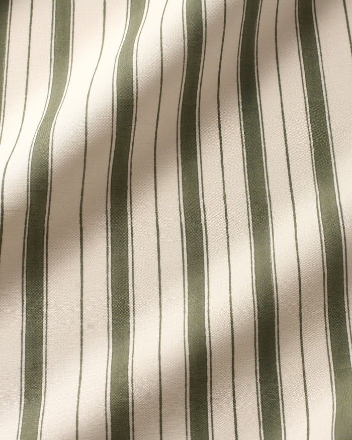 Todd Stripe Fabric - Ivory Sage