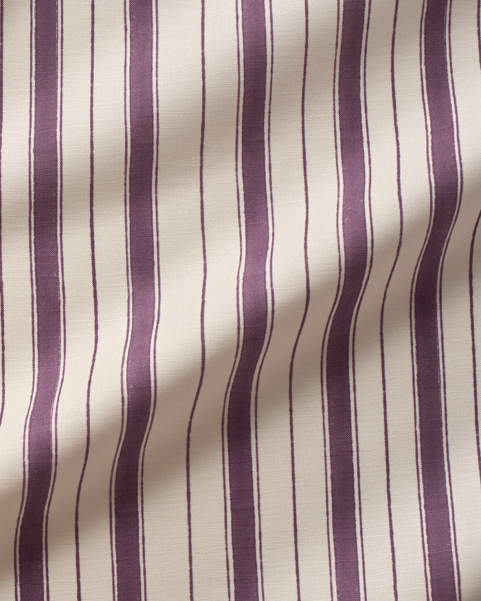 Todd Stripe Fabric -  White Mulberry