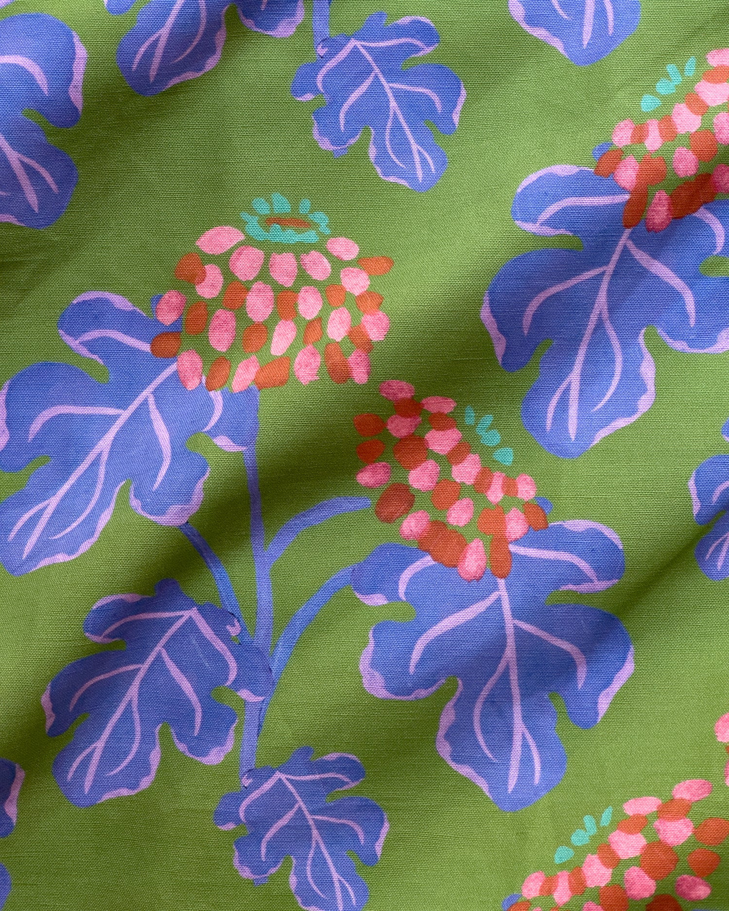 Casia Flowers Fabric - Green