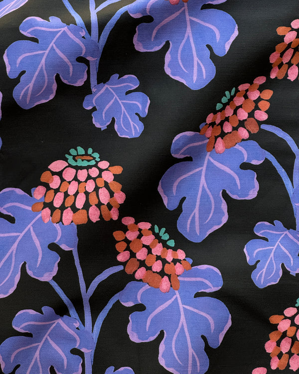 Casia Flowers Fabric - Black