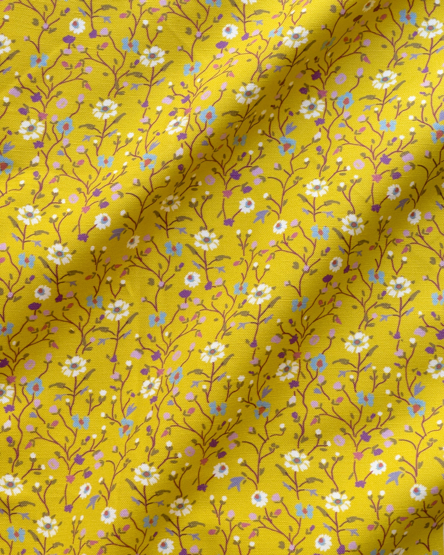 Winona Flowers Fabric - Mustard