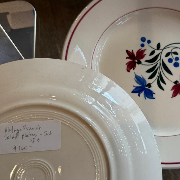 Vintage French Salad Plate Set of 3