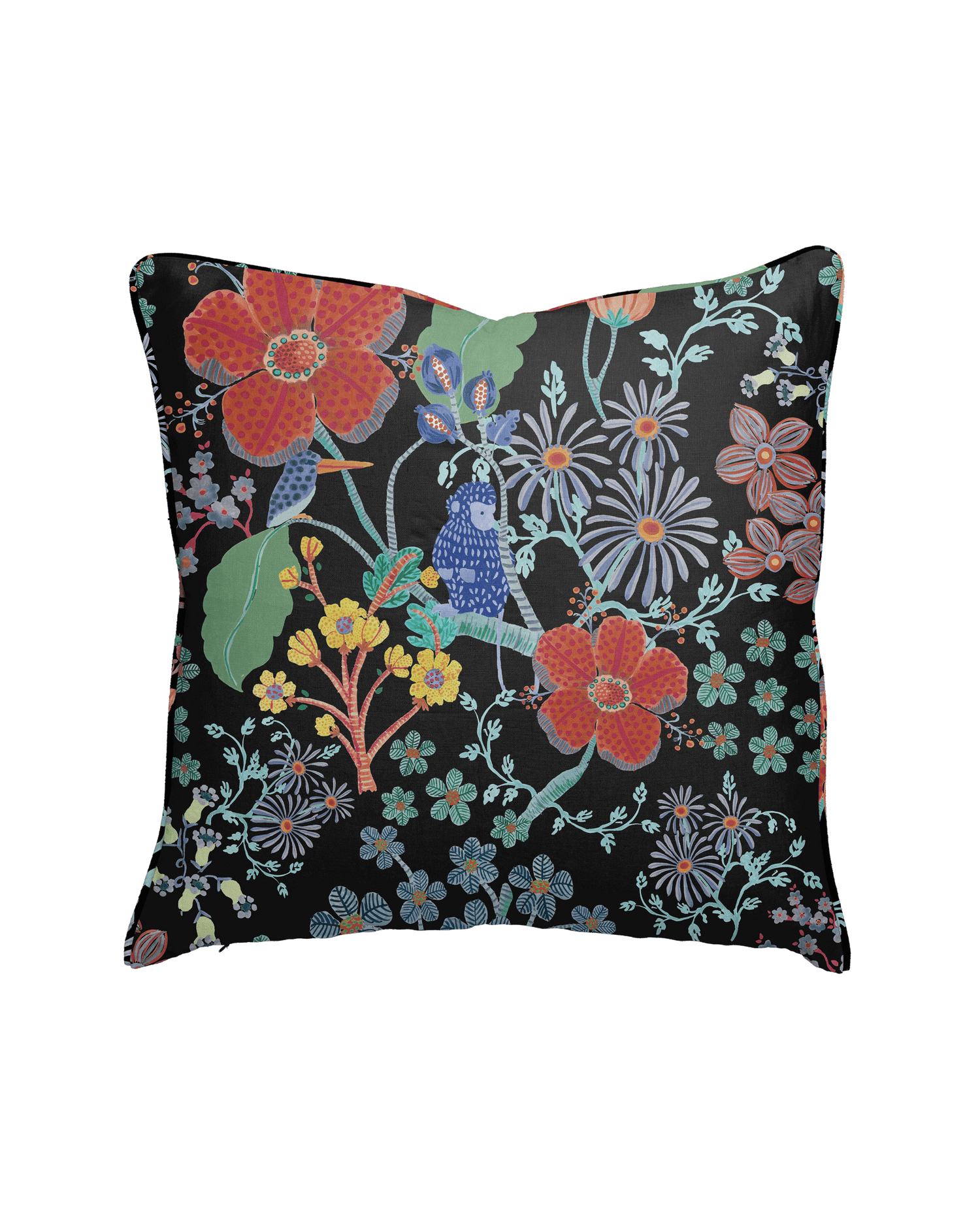 Monkey Garden Pillow - Black