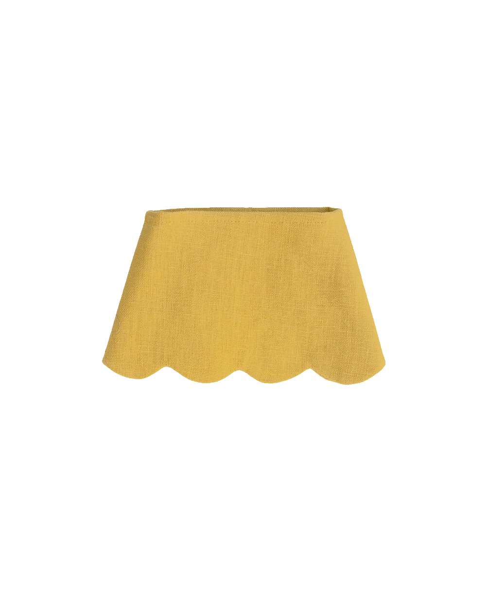 Scalloped Linen Lampshade - Mustard