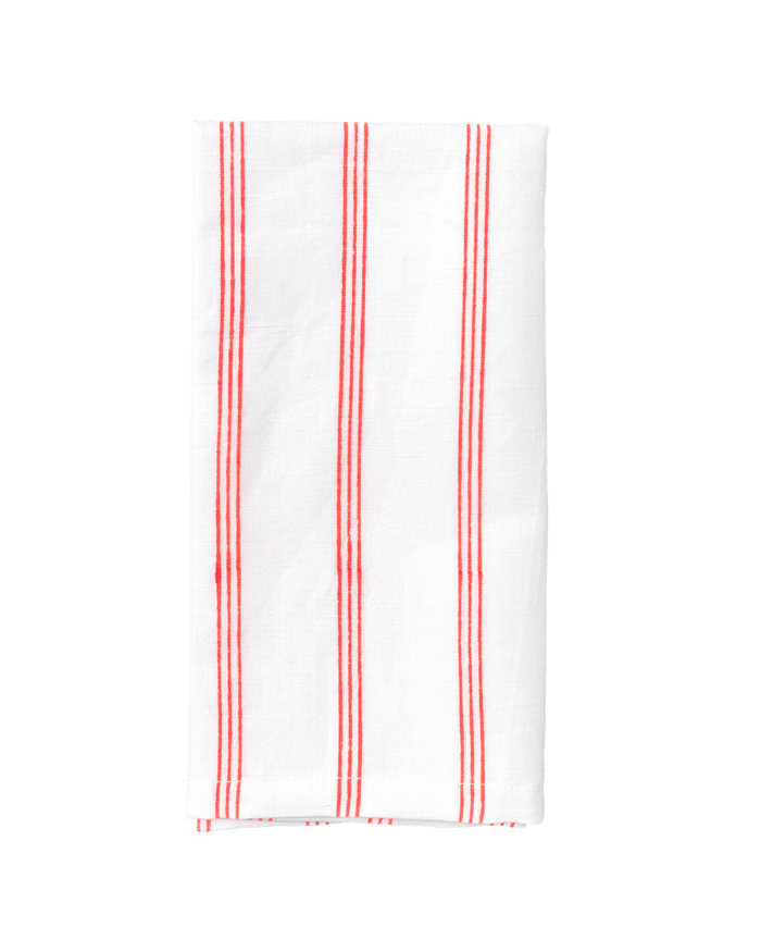 Pampa Stripe Napkin - Poppy